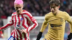 Antoine Griezmann of Atletico Madrid and Gavi of Barcelona