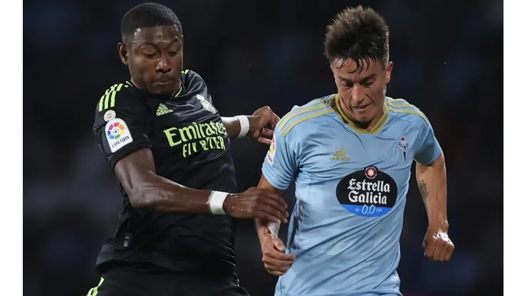 David Alaba of Real Madrid and Franco Cervi of Celta Vigo