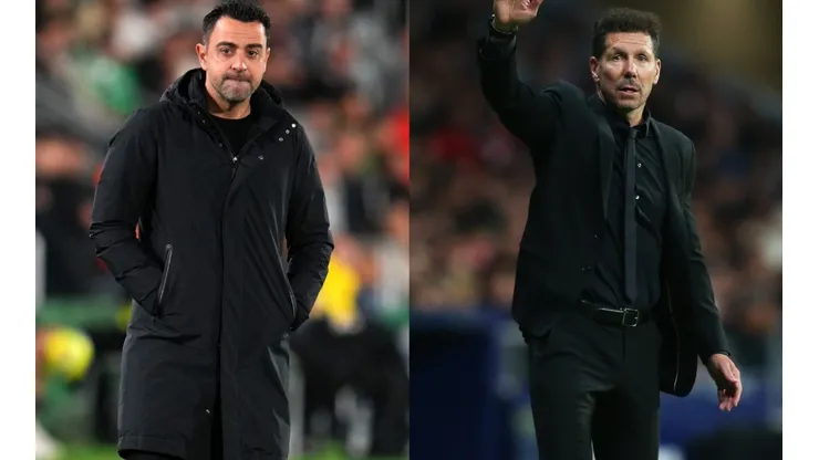 Xavi Hernandez and Diego Simeone