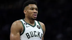 Giannis Antetokounmpo with the Milwaukee Bucks