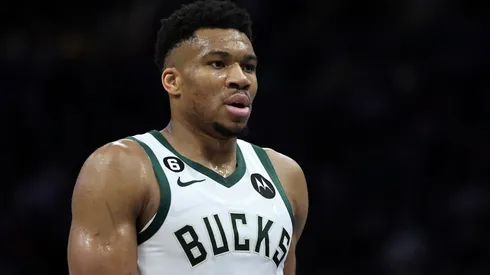 Giannis Antetokounmpo with the Milwaukee Bucks