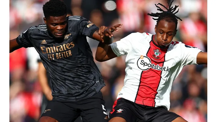 Thomas Partey of Arsenal and Joe Aribo of Southampton