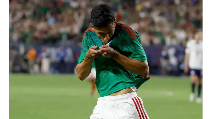 Uriel Antuna after scoring the 1-0 for Mexico against the USMNT (2023 International Friendly)