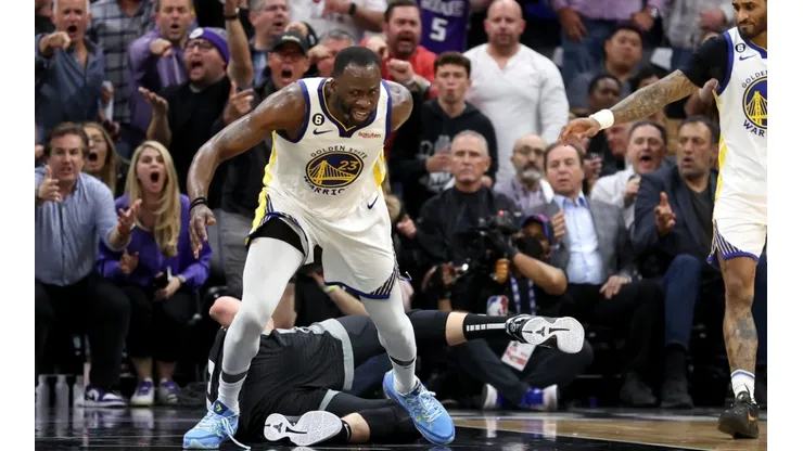 Draymond Green after stepping on the chest of Domantas Sabonis.