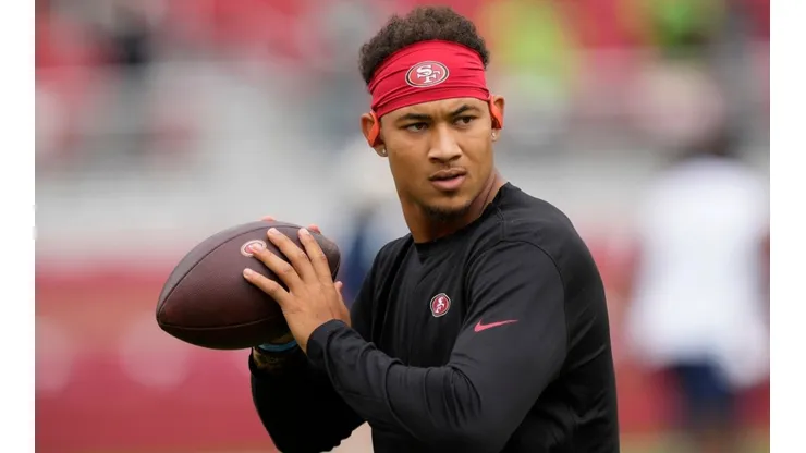 Trey Lance quarterback of the San Francisco 49ers