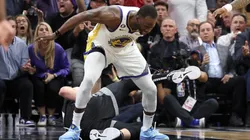 Draymond Green stomping on Domantas Sabonis