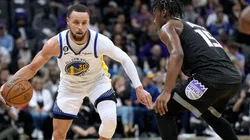 Stephen Curry and Davion Mitchell