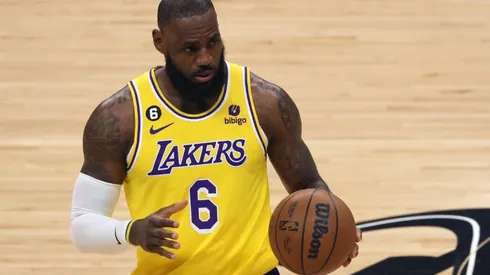 LeBron James #6 of the Los Angeles Lakers