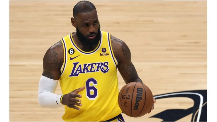 LeBron James #6 of the Los Angeles Lakers