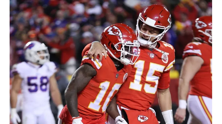 Patrick Mahomes and Tyreek Hill with the Kansas City Chiefs