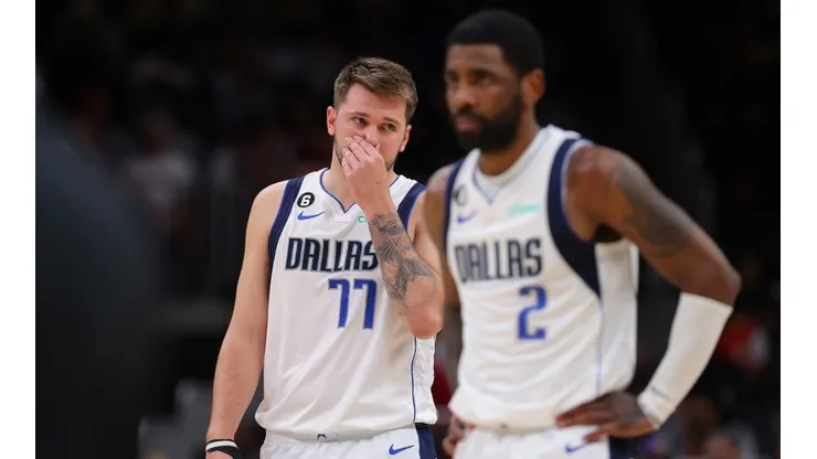 Luka Doncic (left) and Kyrie Irving.