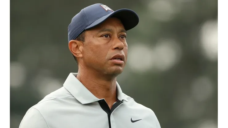 Tiger Woods during a practice round at Augusta National Golf Club prior to the 2023 Masters
