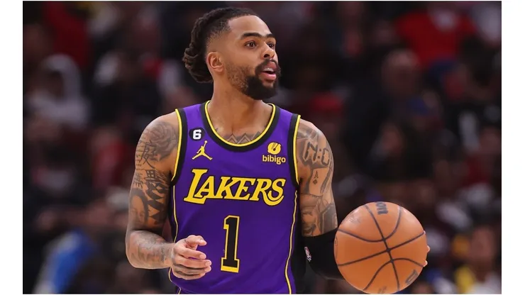 D'Angelo Russell #1 of the Los Angeles Lakers