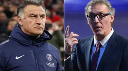 Christophe Galtier of PSG and Laurent Blanc of Lyon