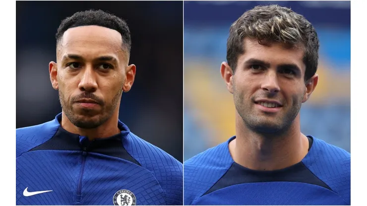 Pierre-Emerick Aubameyang and Christian Pulisic of Chelsea