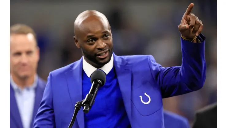 Reggie Wayne was inducted to Colts' Ring of Honor in 2018