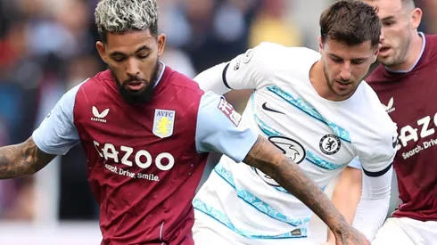 Douglas Luiz of Aston Villa and Mason Mount of Chelsea