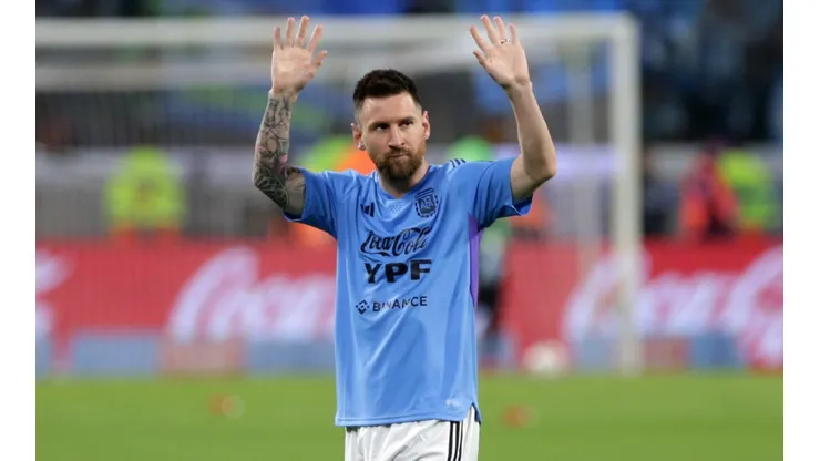 Lionel Messi before Argentina's game