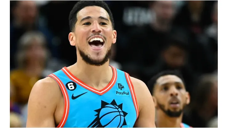 Devin Booker #1 of the Phoenix Suns