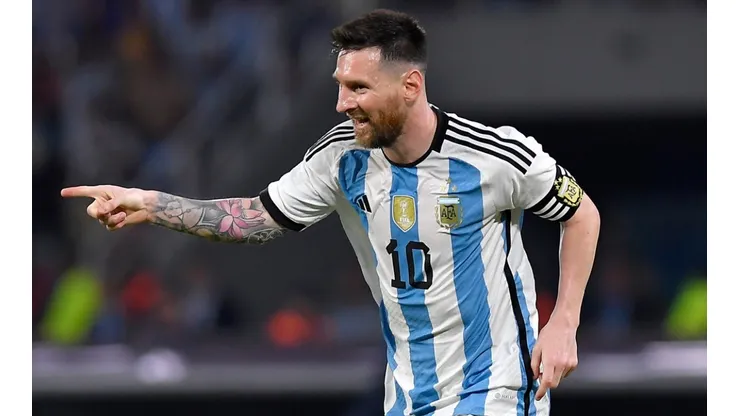 Lionel Messi during Argentina's game against Curacao (2023).