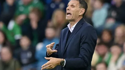 Manager Gus Poyet of Greece