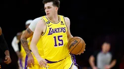 Austin Reaves #15 of the Los Angeles Lakers
