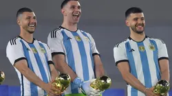 Guido Rodriguez, Emiliano Martinez, and Geronimo Rulli of Argentina