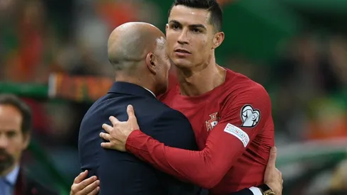 Roberto Martinez and Cristiano Ronaldo of Portugal
