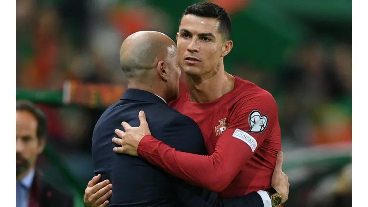 Roberto Martinez and Cristiano Ronaldo of Portugal