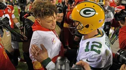 Patrick Mahomes (left) and Aaron Rodgers.