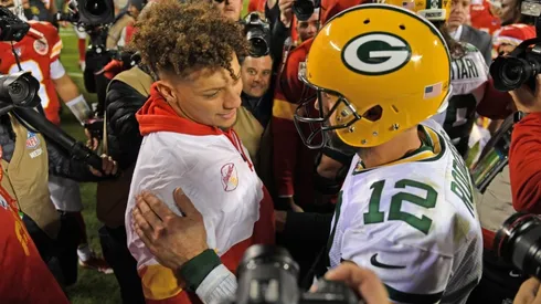 Patrick Mahomes (left) and Aaron Rodgers.