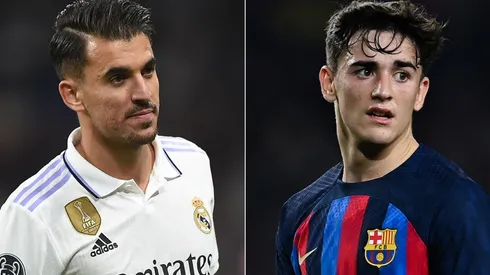 Dani Ceballos of Real Madrid and Gavi of Barcelona