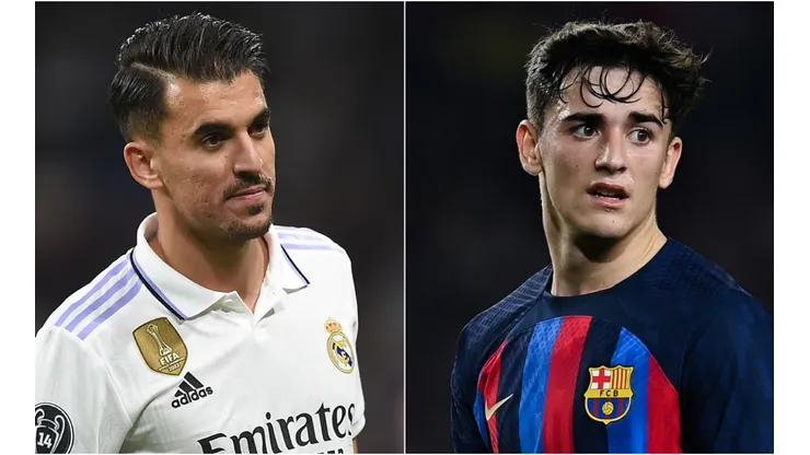 Dani Ceballos of Real Madrid and Gavi of Barcelona
