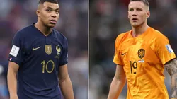 Kylian Mbappe of France and Wout Weghorst of Netherlands