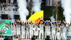 Japanese players after winning the 2023 WBC against United States 3-2