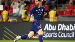 Leo Messi of Argentina in action during the international friendly