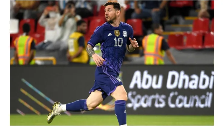 Leo Messi of Argentina in action during the international friendly