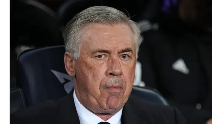 Carlo Ancelotti coach of Real Madrid in El Clasico against Barcelona at Camp Nou