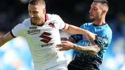 Nikola Vlasic of Torino and Matteo Politano of Napoli