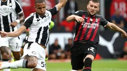 Rodrigo Becao of Udinese and Ante Rebic of Milan