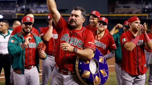 Manager Benji Gil #30 of Team Mexico acknowledges the crowd after Mexico beat Team Canada 10-3