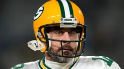 Aaron Rodgers with the Green Bay Packers during a game at Lambeau Field