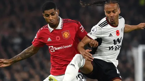Marcus Rashford of Manchester United and Bobby Reid of Fulham