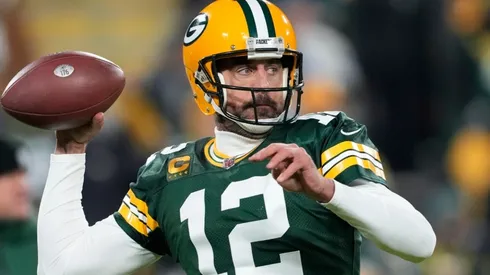 Aaron Rodgers with the Green Bay Packers during a game at Lambeau Field