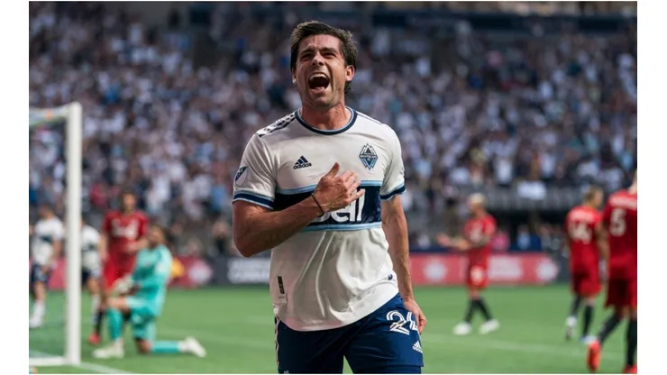 Brian White #24 of the Vancouver Whitecaps FC