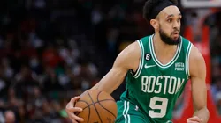 Derrick White #9 of the Boston Celtics