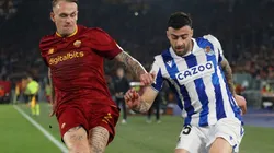 Rick Karsdorp of Roma and Diego Rico of Real Sociedad