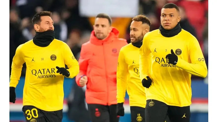 Leo Messi, Neymar, and Kylian Mbappe of PSG