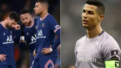 Lionel Messi, Neymar, and Kylian Mbappe of PSG and Cristiano Ronaldo of Al-Nassr