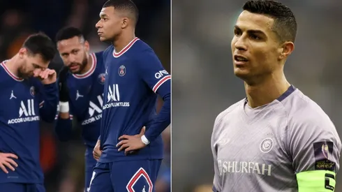 Lionel Messi, Neymar, and Kylian Mbappe of PSG and Cristiano Ronaldo of Al-Nassr